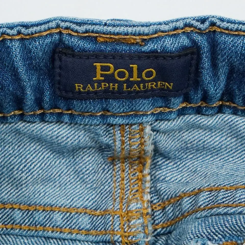Polo Ralph Lauren Girls Denim Shorts Size M 8 Blue Frayed Hem Cotton